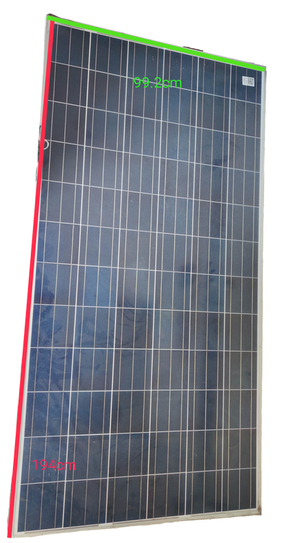 ZwitseRise 300W Solar Panel 1940 x 992 x 40 mm with grid pattern and dimensions marked