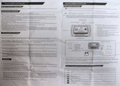ZwitseRise 5V DC Solar Controller instructional guide showing installation, usage, and system connection details