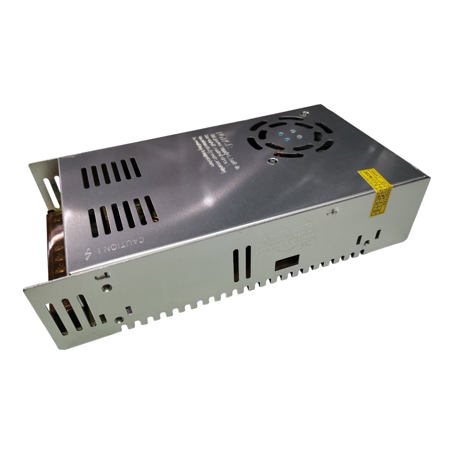 ZwitseRise Z0550 power supply for LED and CCTV with a sturdy metal casing and efficient heat dissipation.